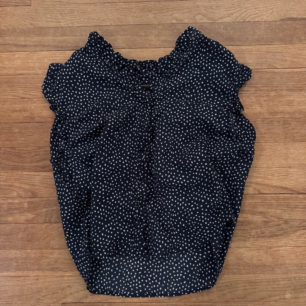 Banana republic speckled V-neck hidden button front blouse shirt top size S
b42